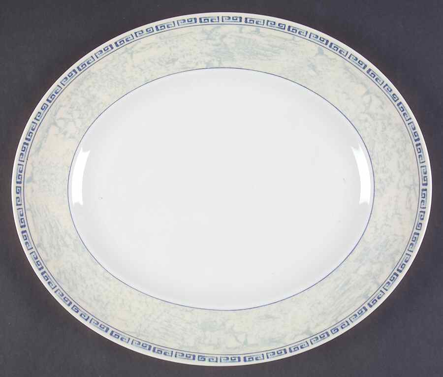 Acanthus Blue 12" Oval Serving Platter by Johnson Brothers-1