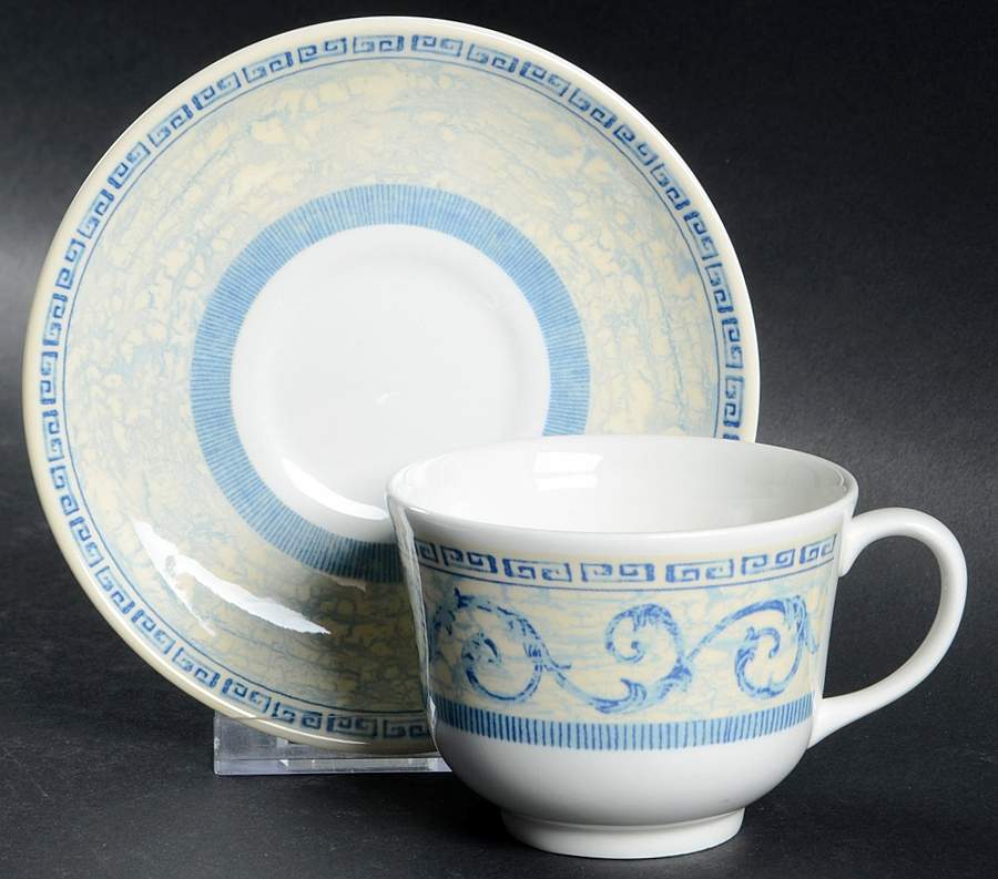 Acanthus Blue Footed Cup & Saucer Set by Johnson Brothers-1