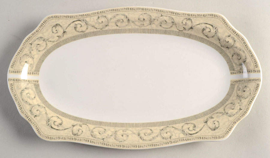 Acanthus Cream Large Sandwich Tray by Johnson Brothers-1