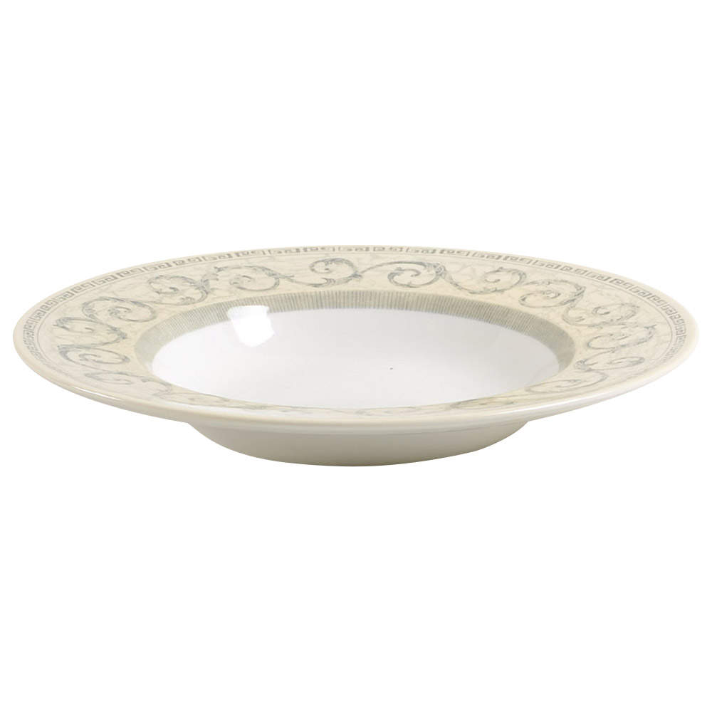 Acanthus Cream Rim Soup Bowl by Johnson Brothers-1