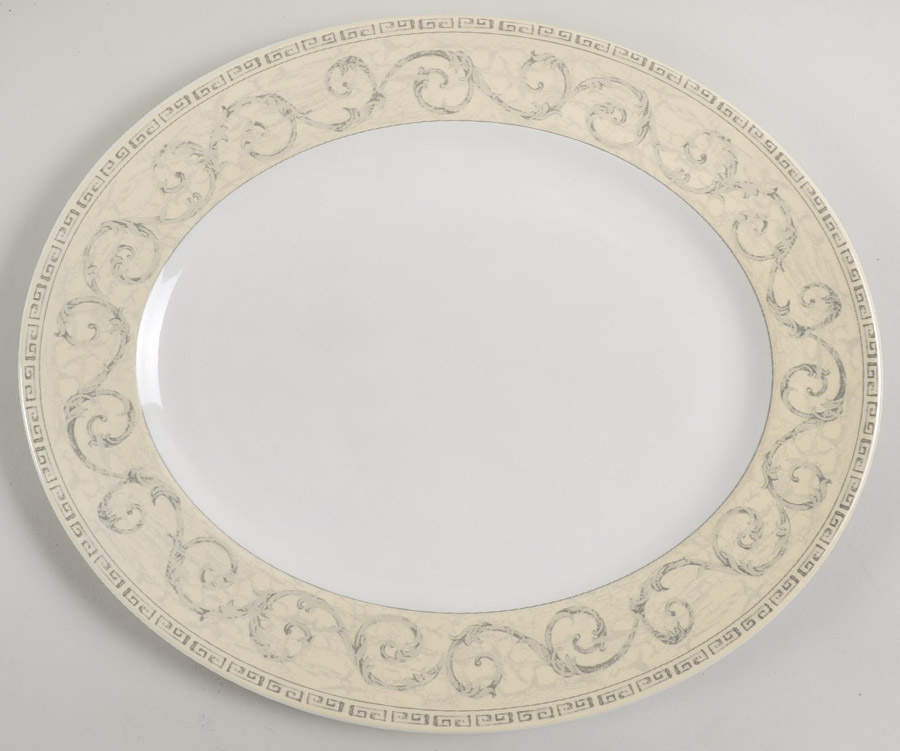 Acanthus Cream 13" Oval Serving Platter by Johnson Brothers-1