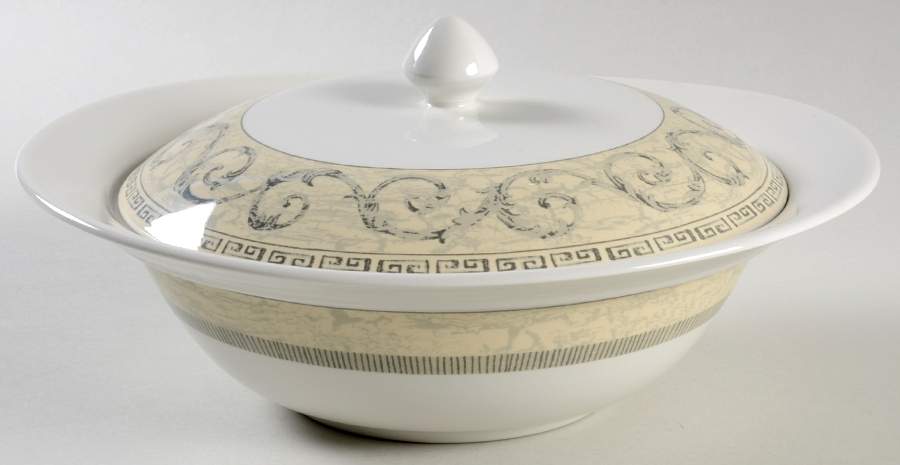 Acanthus Cream Round Covered Vegetable by Johnson Brothers-1