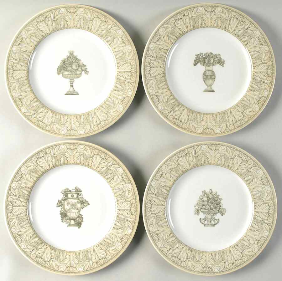 Acanthus Cream Luncheon/Accent Plate - Set of 4 Motif 1-4 by Johnson Brothers-1