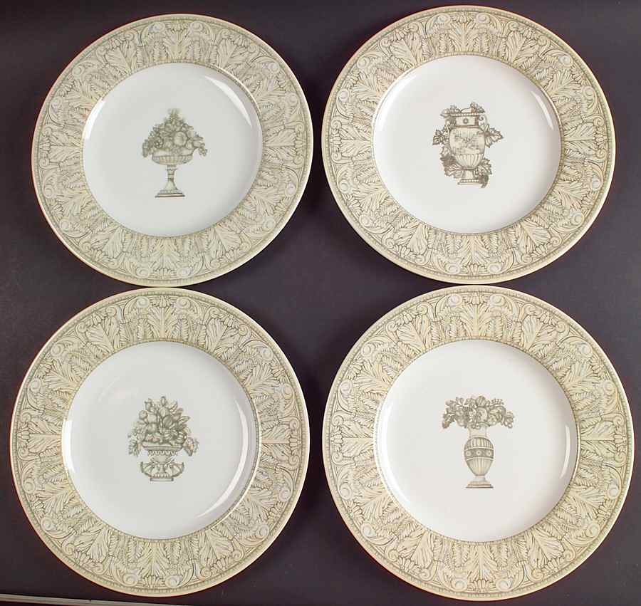 Acanthus Cream Accent Luncheon Plate - Set of 4 Motifs by Johnson Brothers-1