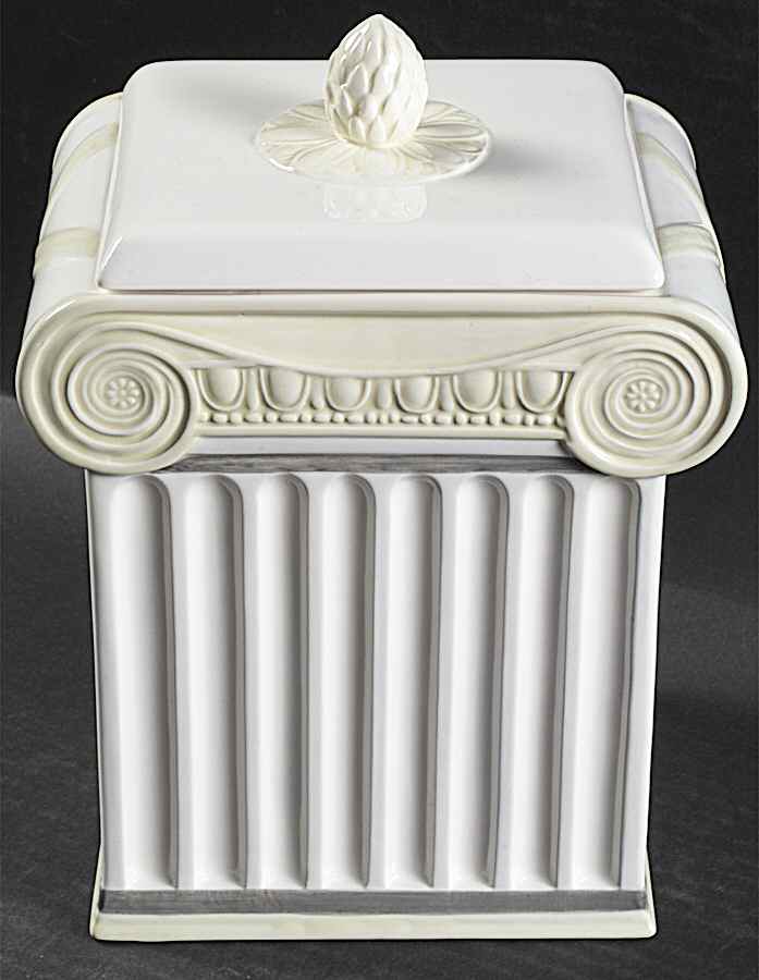 Acanthus Cream Figural Cookie Jar & Lid by Johnson Brothers-1
