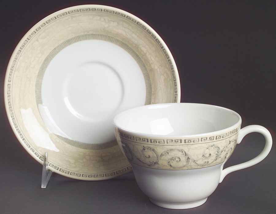 Acanthus Cream Jumbo Cup & Saucer Set by Johnson Brothers-1