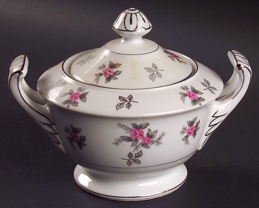 Rosette Sugar Bowl & Lid by Japan-1