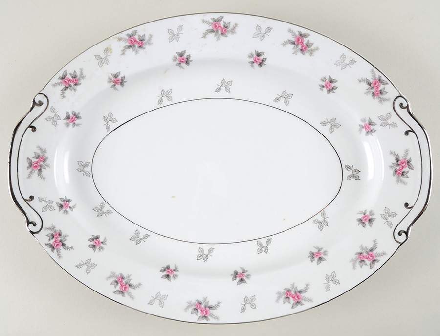 Rosette 16" Oval Serving Platter by Japan-1
