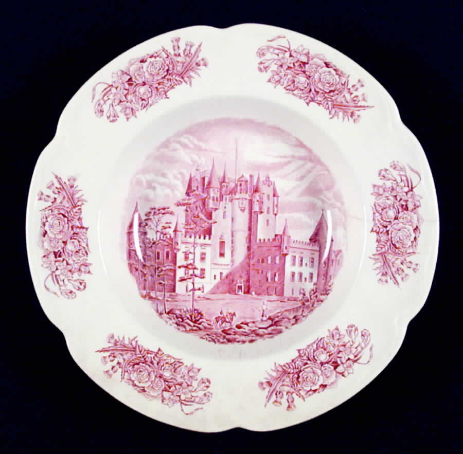 Royal Homes of Britain Red (Not Swirl) Rim Soup Bowl by Johnson Brothers-1