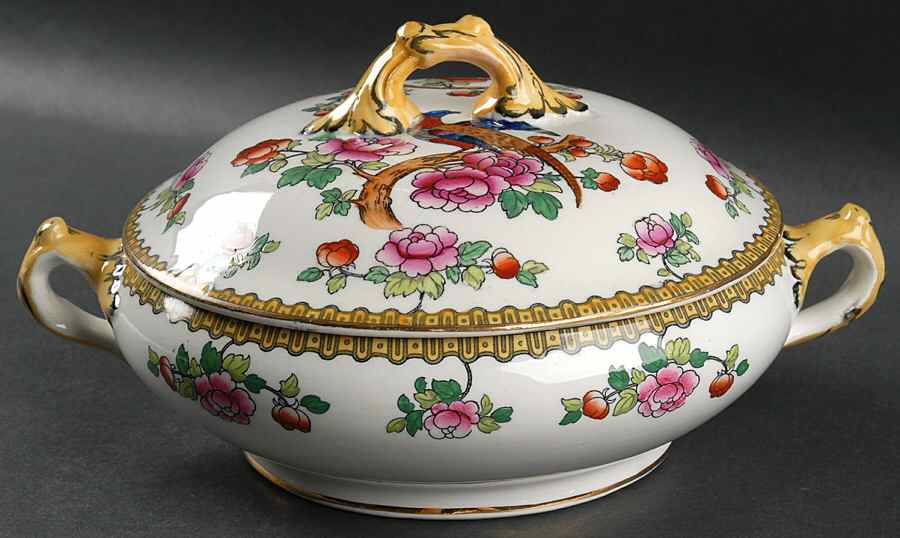 Pheasant Round Covered Vegetable by George Jones & Sons-1