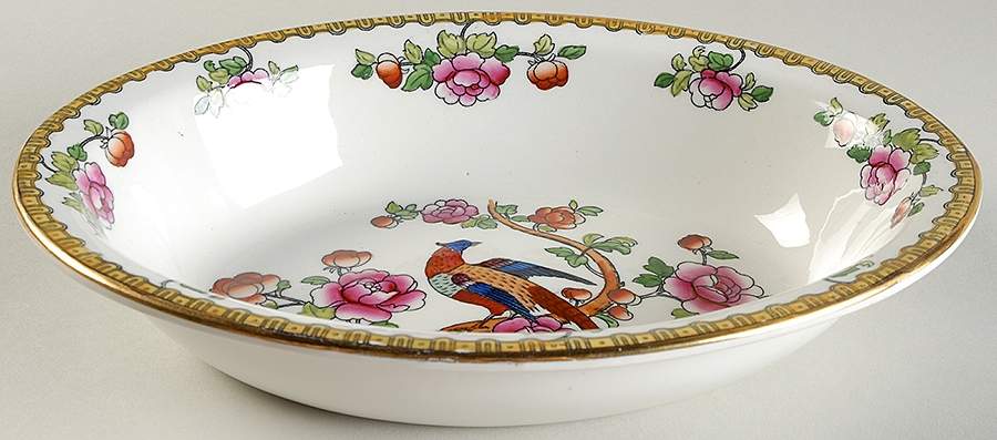 Pheasant 9" Oval Vegetable Bowl by George Jones & Sons-1