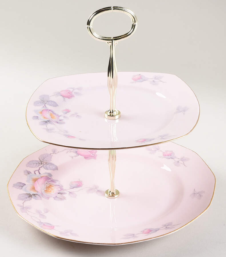 Pastelle 6 5/8"-10"  2 Tiered Serving Tray (Dp, Sp) HC by Johann Haviland-1