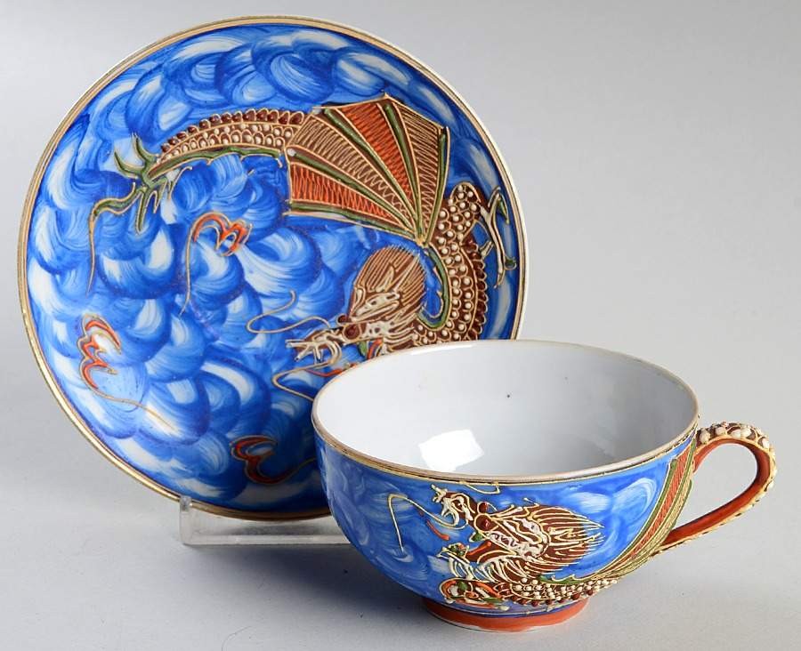 JAP142 Footed Cup & Saucer Set by Japan-1
