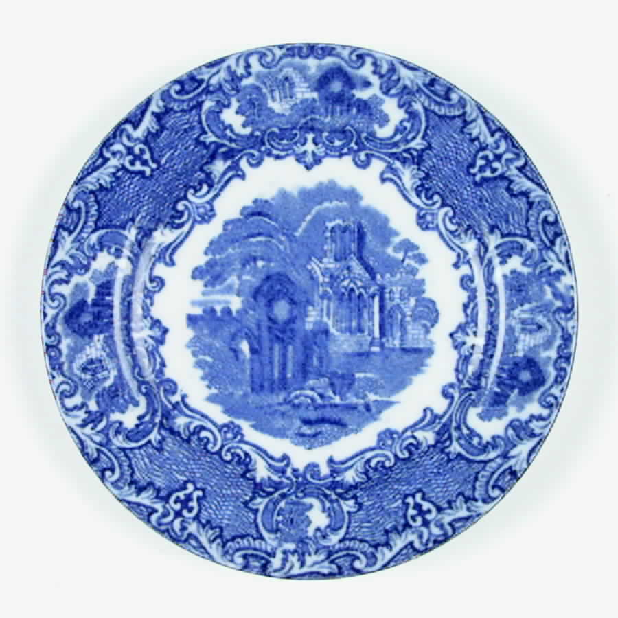 Abbey (Flow Blue) Bread & Butter Plate by George Jones & Sons-1