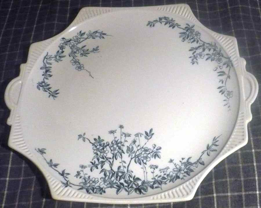 Aberdeen Blue Octagonal Handled Cake Plate by George Jones & Sons-1
