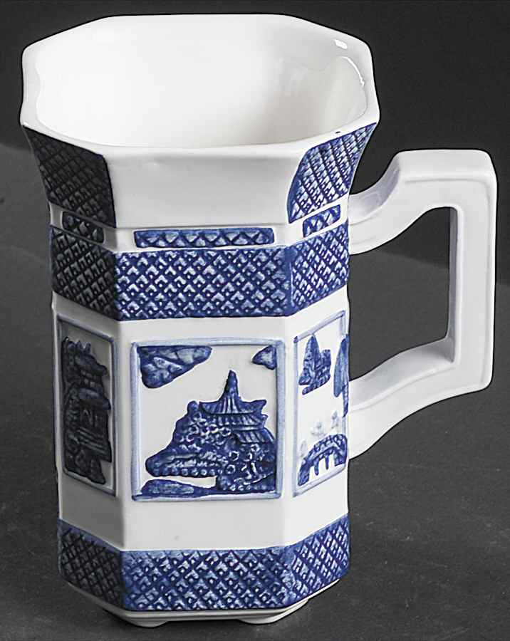 Willow Blue ("England 1883" Backstamp, China) Sculpted Mug by Johnson Brothers-1