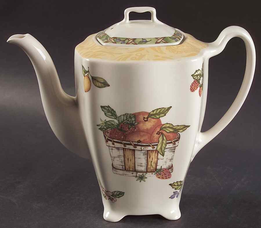 Arcadia (Fruit) Coffee Pot & Lid by Johnson Brothers-1