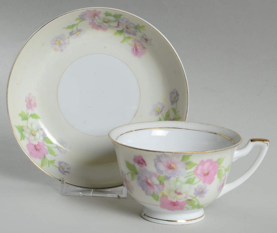JAP149 Footed Cup & Saucer Set by Japan-1