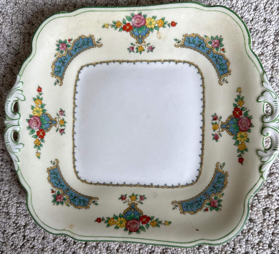 29812 Square Handled Cake Plate by George Jones & Sons-1