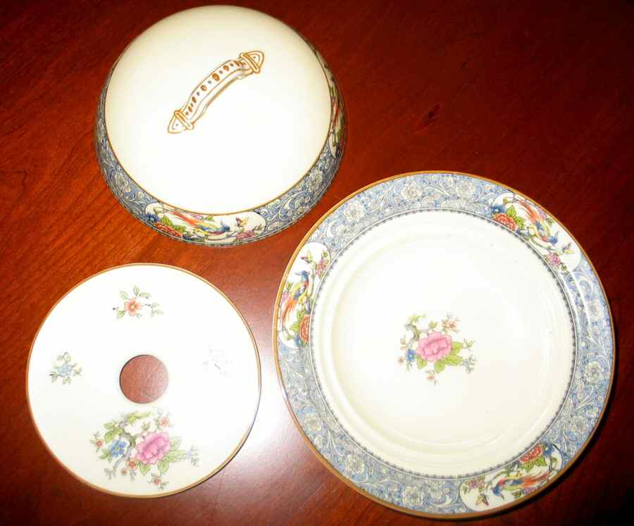 28334 Round Covered Butter with Strainer by George Jones & Sons-1