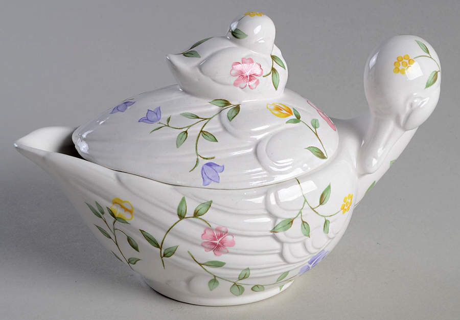 Summer Chintz Collectibles (Accessories) Figural Sugar Bowl & Lid by Johnson Brothers-1