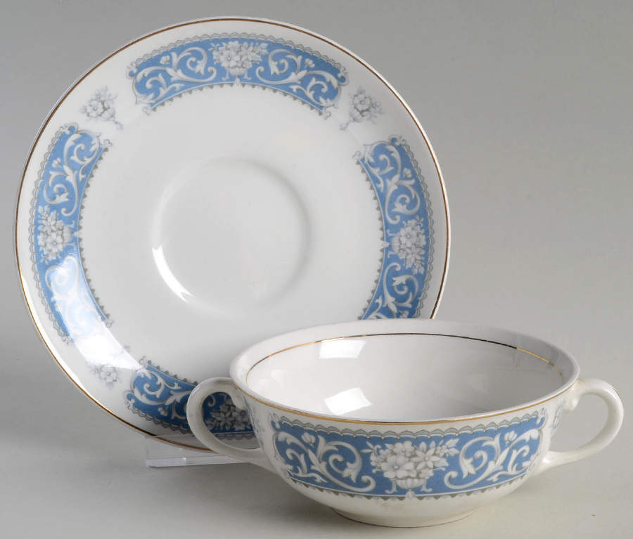 JB470 Flat Cream Soup Bowl & Saucer Set by Johnson Brothers-1