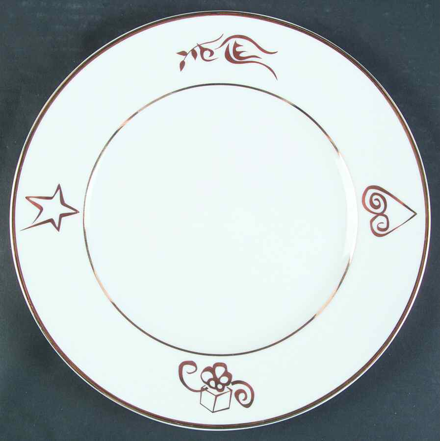 Holiday Wishes Gold Dinner Plate by JCPenney-1