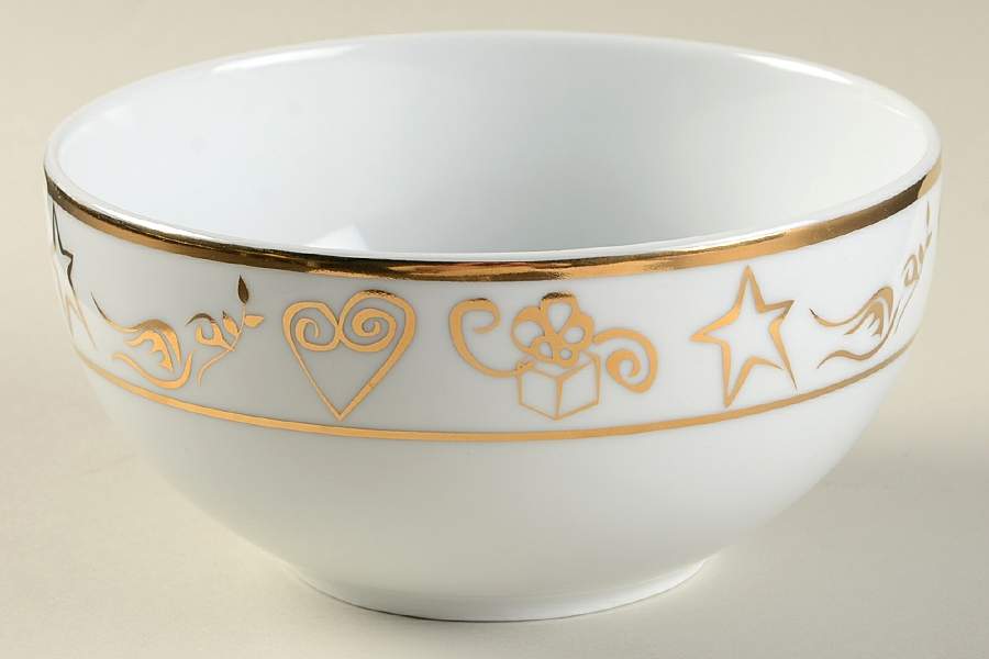 Holiday Wishes Gold Coupe Cereal Bowl by JCPenney-1