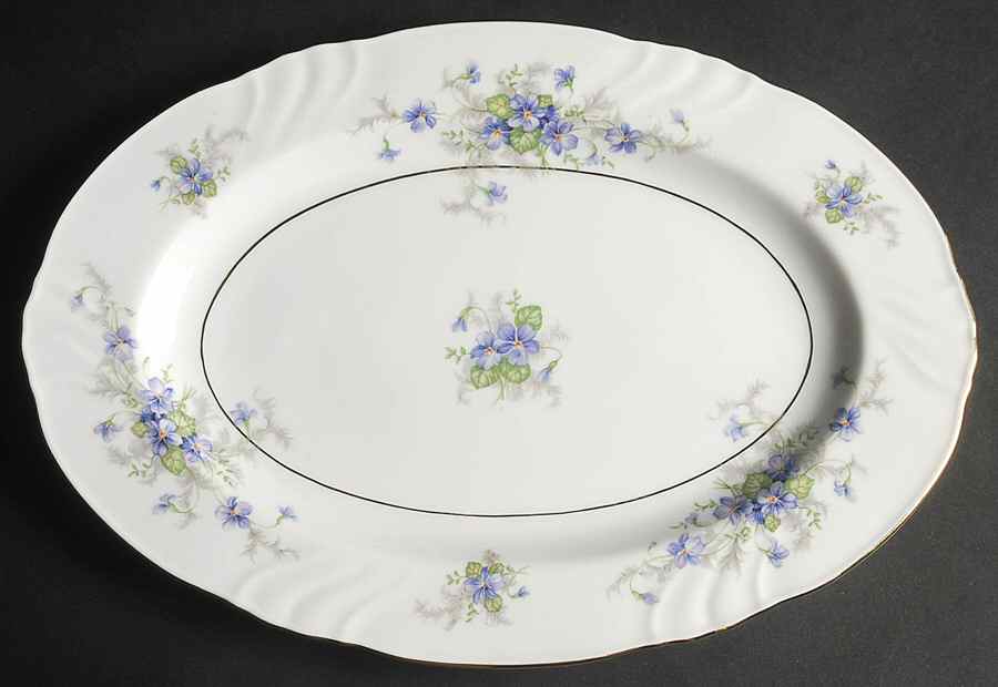 Violets 12" Oval Serving Platter by Johann Haviland-1
