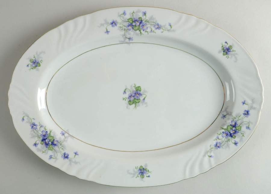 Violets 16" Oval Serving Platter by Johann Haviland-1