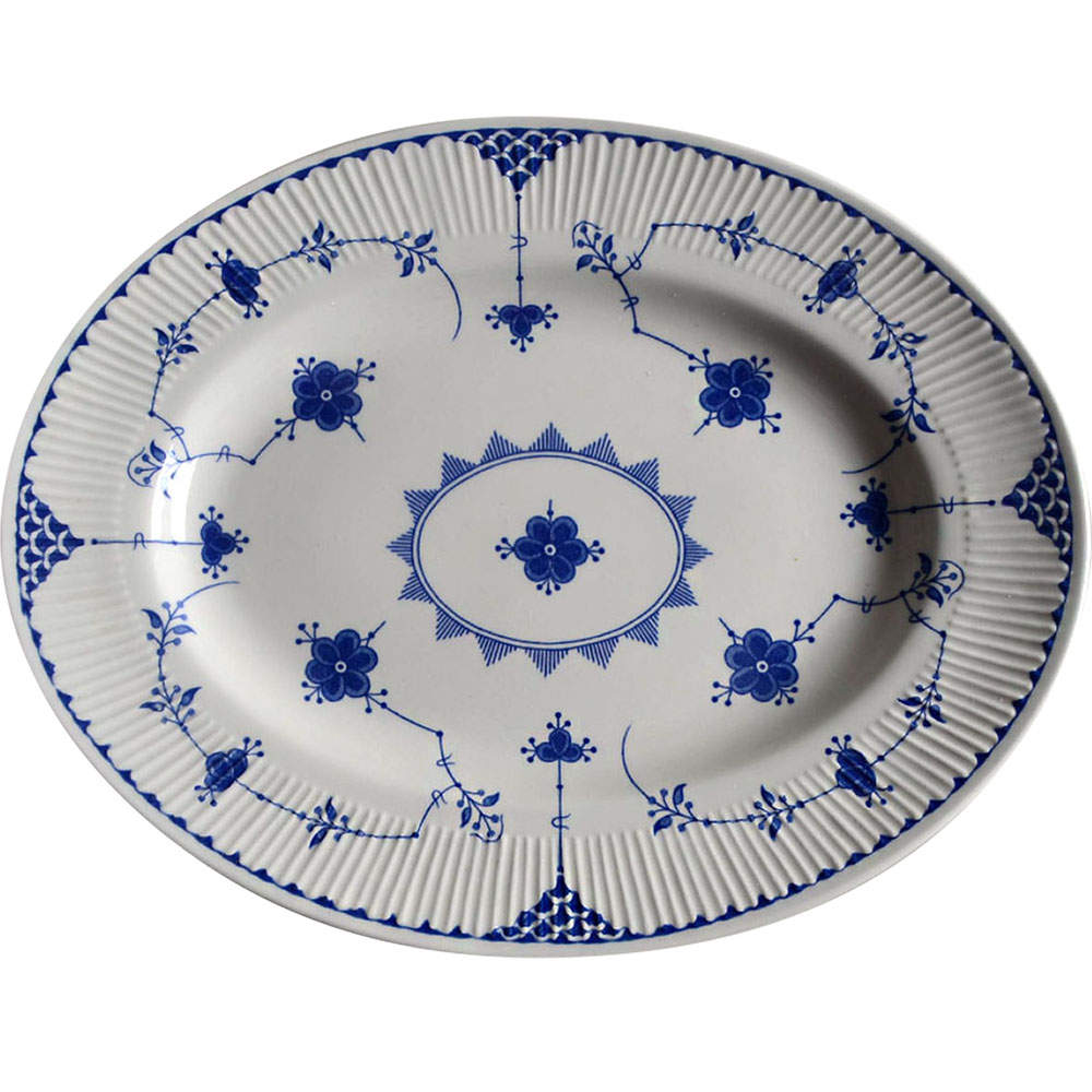 Denmark Blue 12" Oval Serving Platter by Johnson Brothers-1