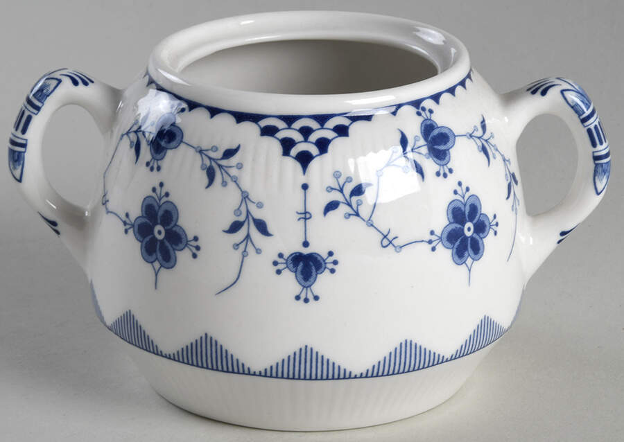 Denmark Blue Sugar Bowl No Lid by Johnson Brothers-1
