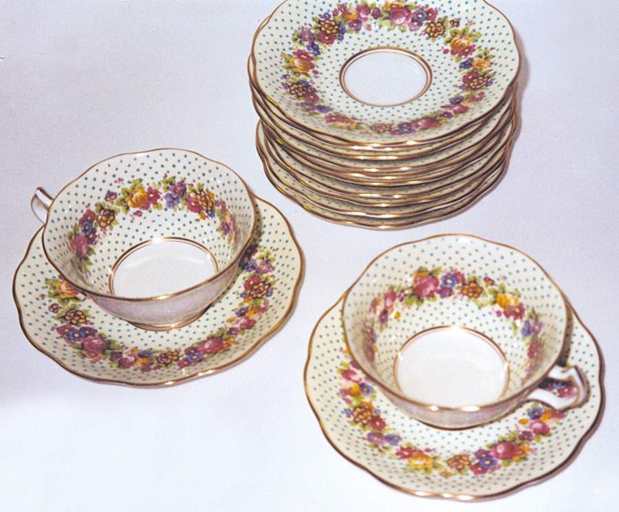 28446 Footed Cup & Saucer Set by George Jones & Sons-1