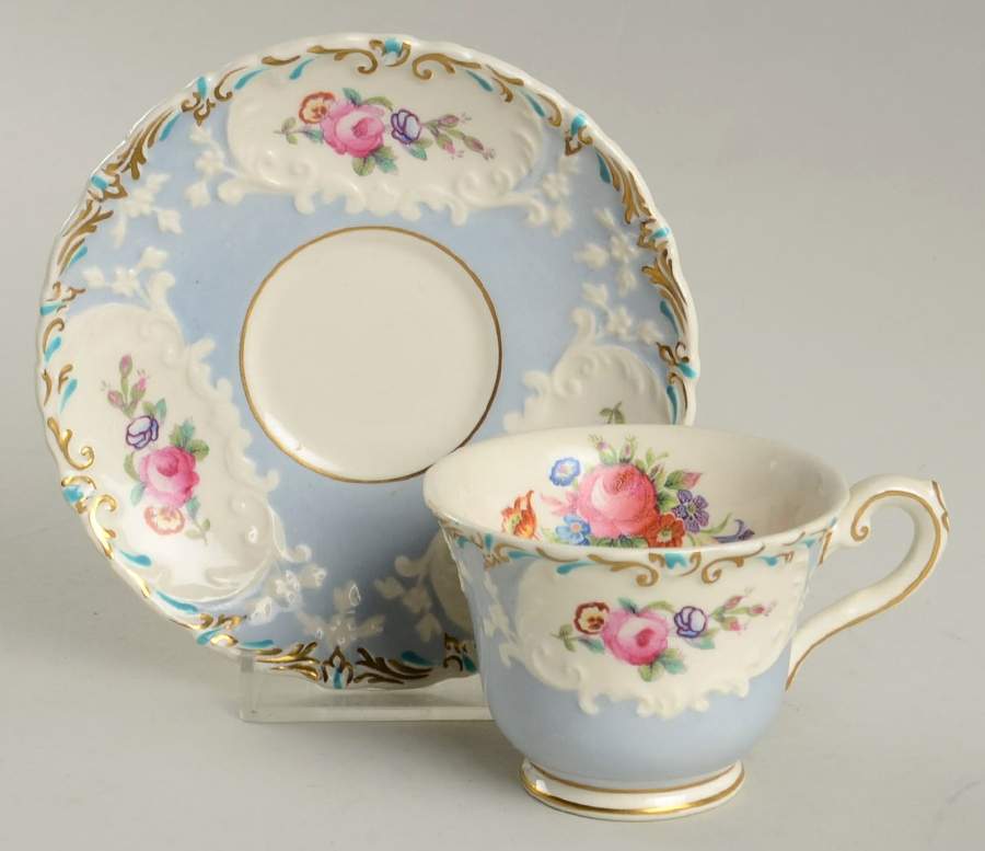 Chelsea Footed Demitasse Cup & Saucer Set by George Jones & Sons-1