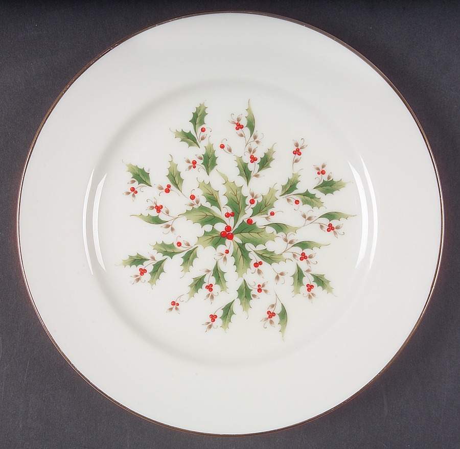Holly Yuletide Accent Salad Plate by Japan-1