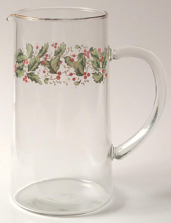 Holly Yuletide 48 Oz Glassware Pitcher by Japan-1