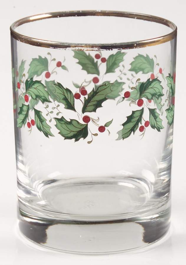 Holly Yuletide 12 Oz Glassware Double Old Fashioned by Japan-1