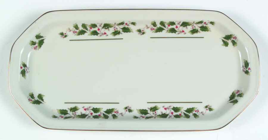 Holly Yuletide Large Sandwich Tray by Japan-1
