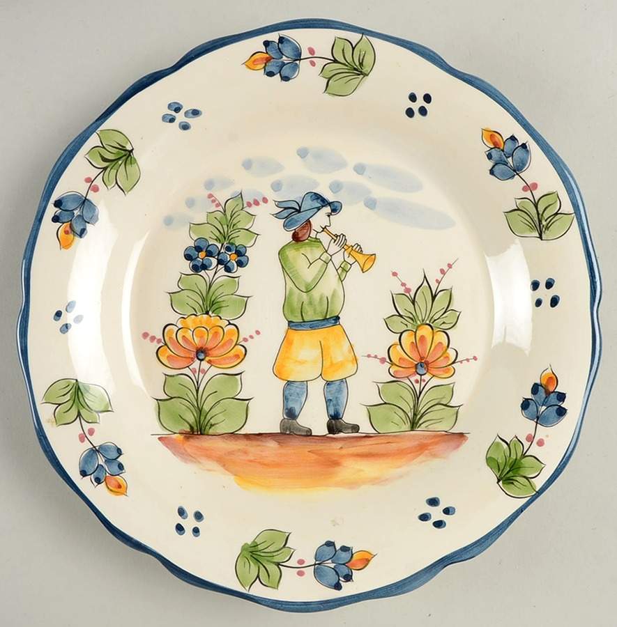 Blue French Luncheon Plate by Jay Willfred-1