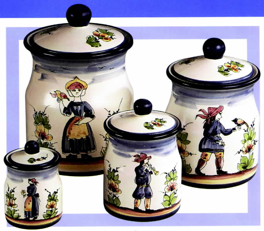 Blue French Large Canister & Lid by Jay Willfred-1