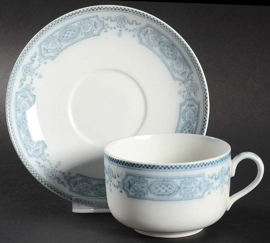 The Pontracina (Gold Trim) Flat Cup & Saucer Set by Johnson Brothers-1