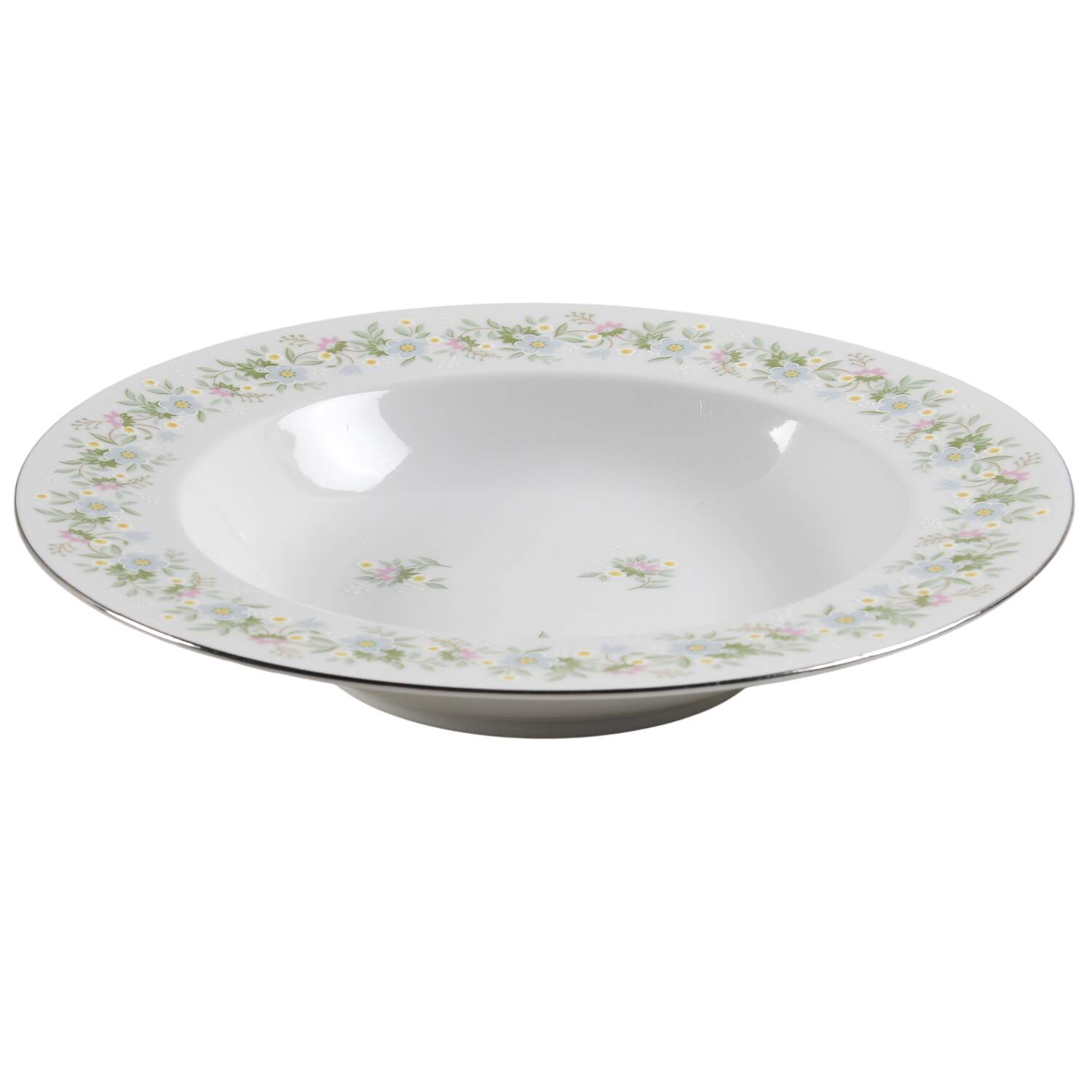 Forever Spring Gold Trim Rim Soup Bowl by Johann Haviland-1