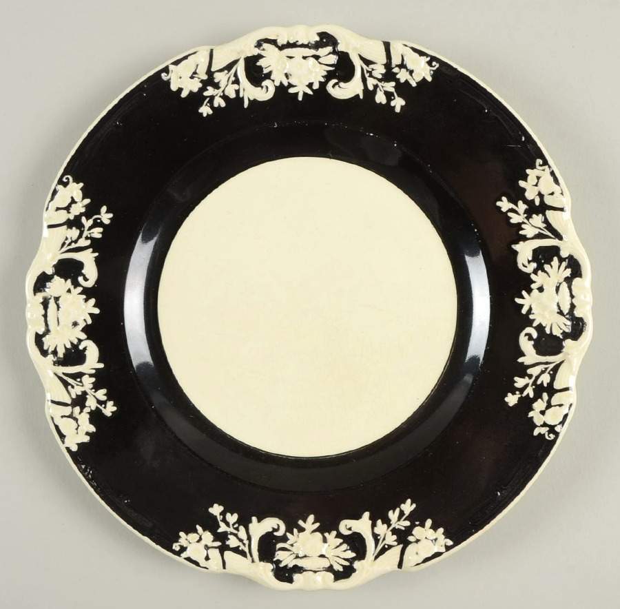 Arcadian Black Salad Plate by George Jones & Sons-1