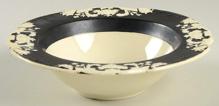 Arcadian Black Rim Cereal Bowl by George Jones & Sons-1