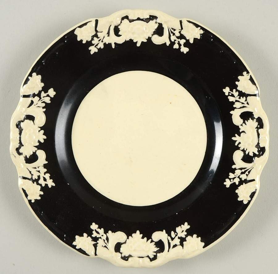 Arcadian Black Bread & Butter Plate by George Jones & Sons-1