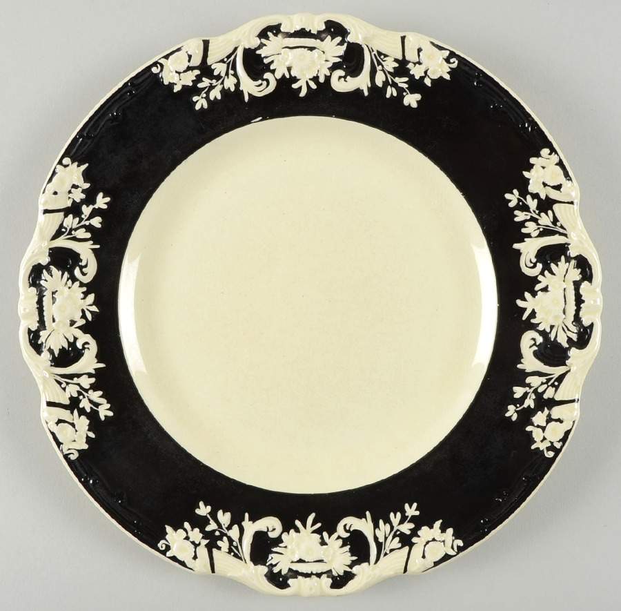 Arcadian Black Dinner Plate by George Jones & Sons-1