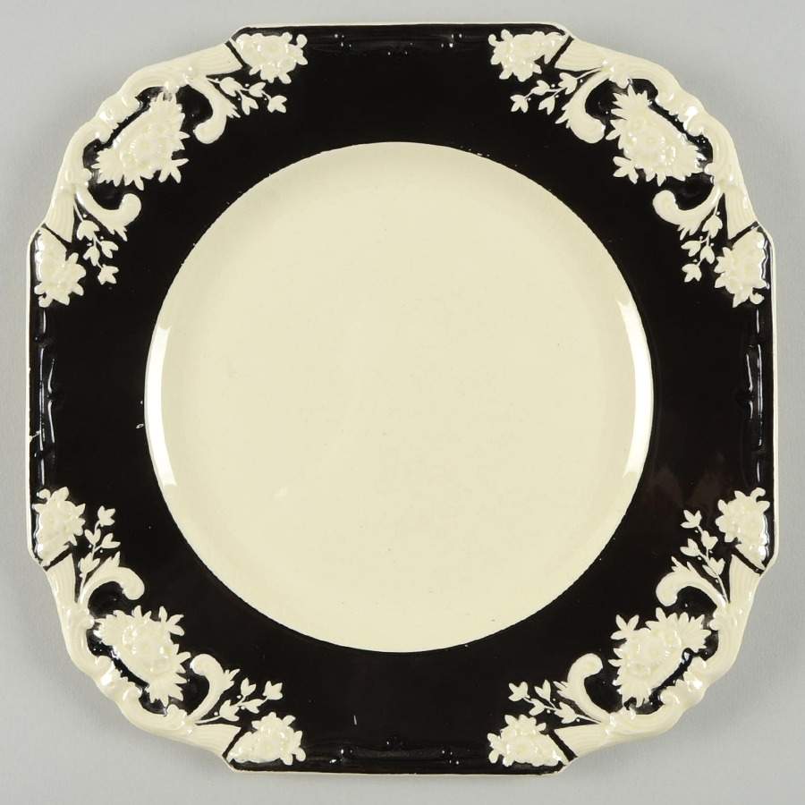 Arcadian Black Square Salad Plate by George Jones & Sons-1