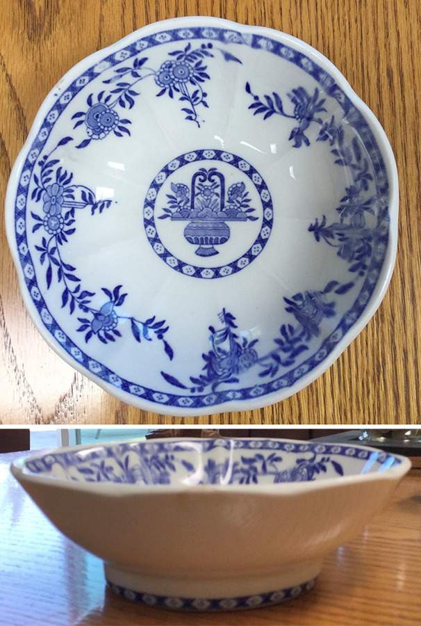 Delph Scalloped Bowl by James M Shaw-1
