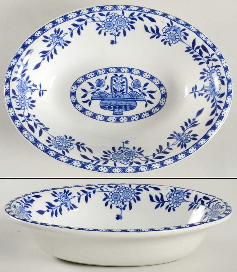 Delph 8" Oval Vegetable Bowl by James M Shaw-1