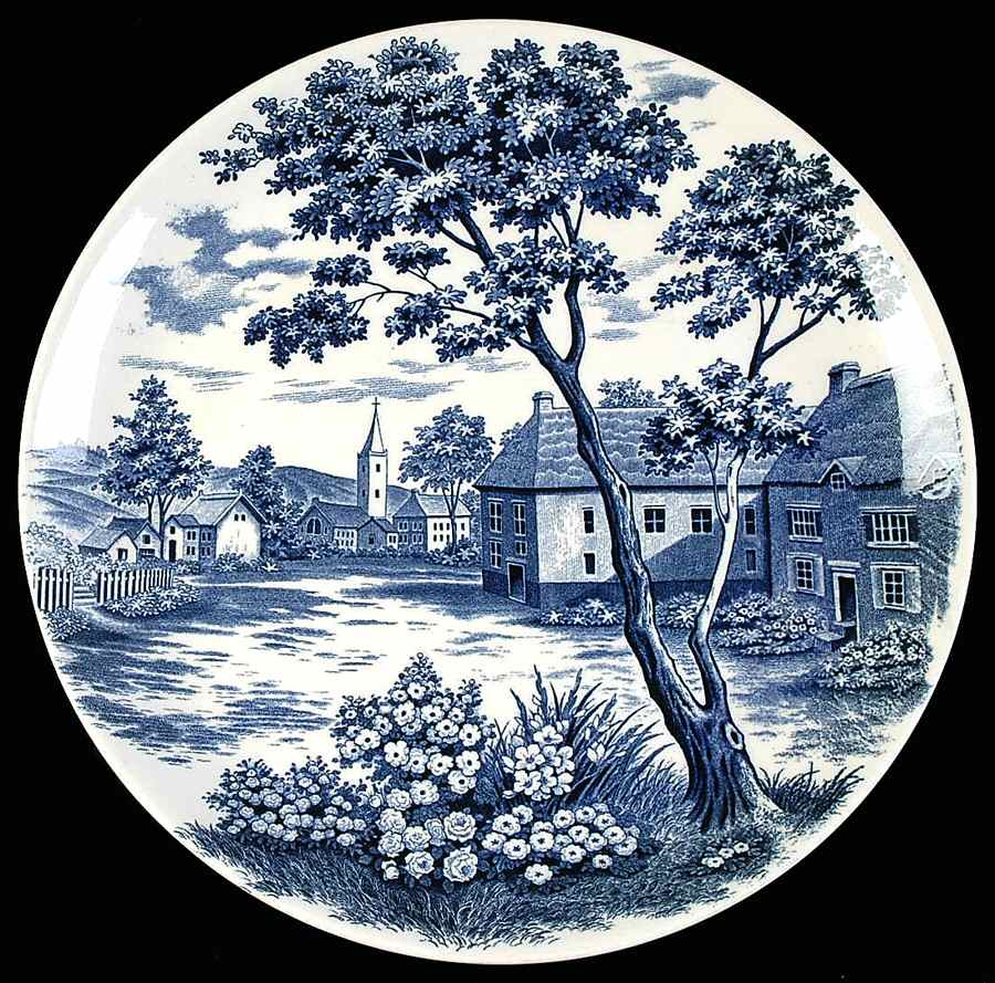 English Village 11" Chop Plate (Round Platter) by Japan-1